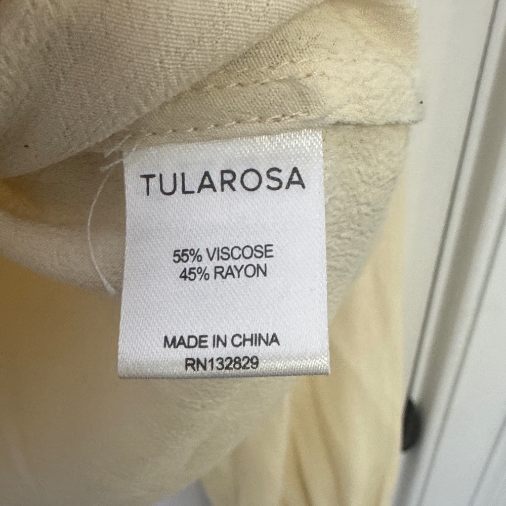 Tularosa Lace-Up Tassel Boho Blouse XS Cream Ivory Long Sleeve Top (Sold Out!) - Picture 3 of 11